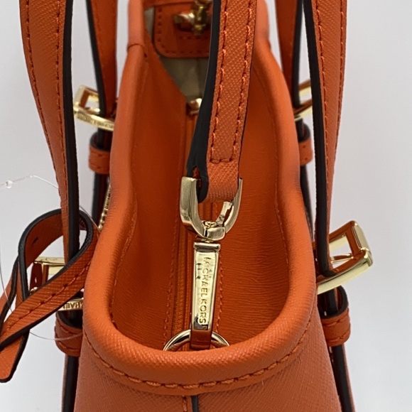 MICHAEL KORS XS CONVERTIBLE TOP ZIP TOTE TANGERINE - Picture 13 of 16